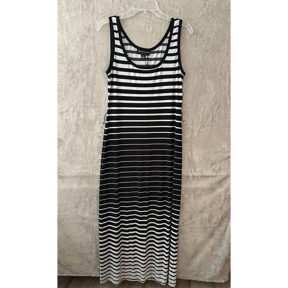 Connected Apparel Dress Women 10 Striped Maxi Tank Sleeveless Stretch Casual USA